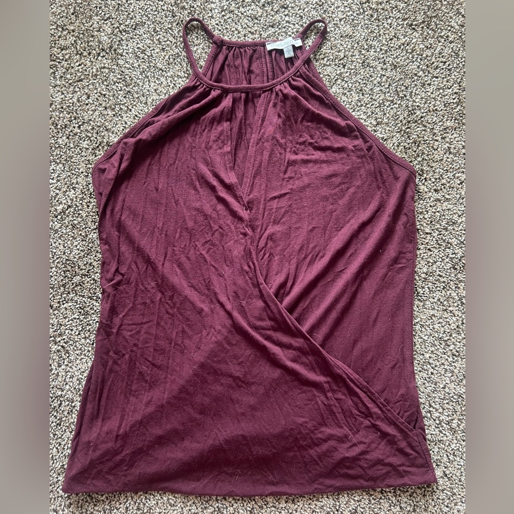 Charlotte Russe Maroon Halter Tank Top